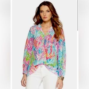 Lilly Pulitzer silk Elsa top